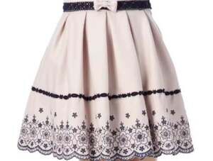Liz Lisa Embroidered Floral Skirt Navy Blue and Cream size 0